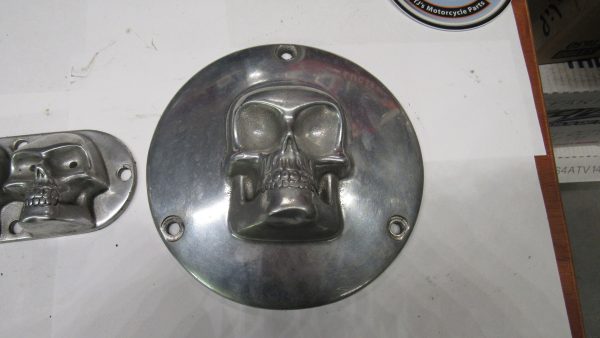 **USED** Vintage Style Skull Primary Inspection & Derby Covers - Image 5