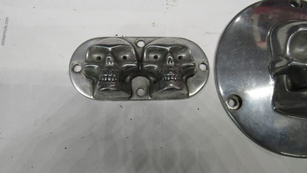 **USED** Vintage Style Skull Primary Inspection & Derby Covers - Image 4