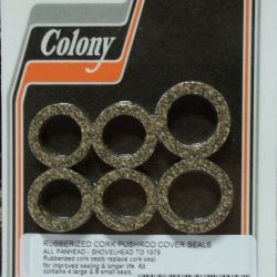 Harley Panhead, Shovelhead, Rubberized /Cork Pushrod Cover Seals. 1948-79. P/N 17955-36 & 17955-48