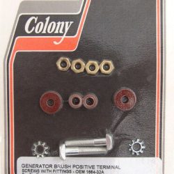 Harley Knuckle, Pan, Flathead Generator Brush Positive Terminal Screws with Fittings 1932-57. P/N 30461-32 or 1664-32A