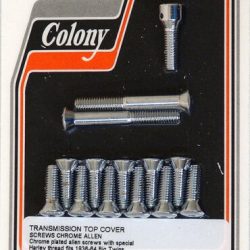 Harley Panhead, Transmission Chrome Allen Head Top Cover Screw Kit  1936-64