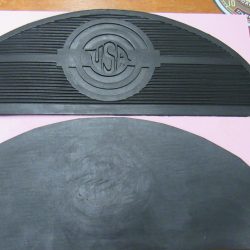 Vintage Style Harley,Knuckle,Flathead,Pan Footboard Rubber Inserts "Half Moon" *USA* 1940-65