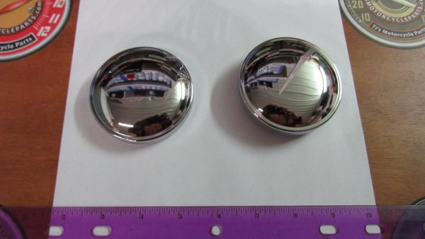 Harley Shovelhead Chrome Style Gas Cap Set Vented & Non-Vented 1973-82. P/N 61102-73 & 61103-73A