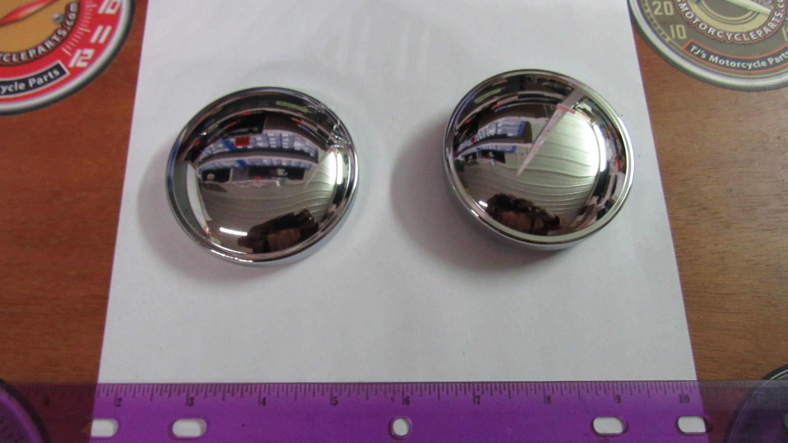 Harley Shovelhead Chrome Style Gas Cap Set Vented & Non-Vented 1973-82. P/N 61102-73 & 61103-73A