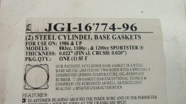 Harley Sportster Steel Cylinder Base Gaskets with Silicone Bead. *JAMES* 1986-UP? P/N 16774-96 - Image 4