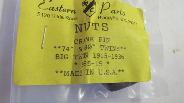 Harley JD,VL Big Twin Crank Pin Nuts. 1915-36 . P/N 365-15 - Image 2