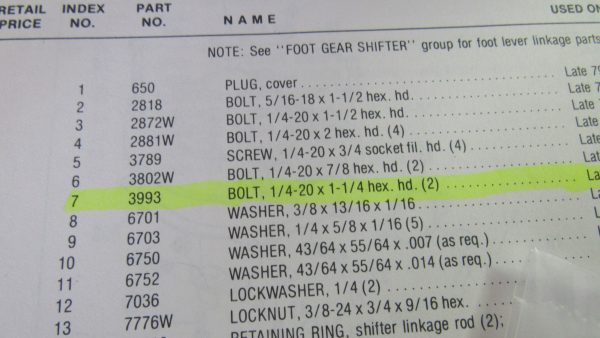 Harley Big Twin Mounting Screw(Bolt)  P/N 3993 - Image 2