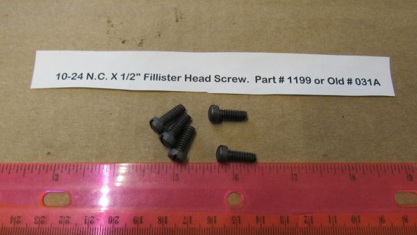 Harley Knuckle,Flathead,Pan, PARKERIZED 10-24 N.C. X 1/2" Fillister Head Screw.  Part # 1199 or Old # 031A