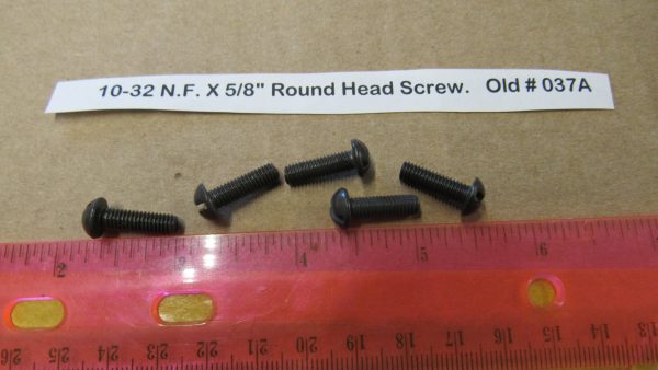 Harley Knuckle,Flathead,Pan, PARKERIZED  10-32 N.F. X 5/8" Round Head Screw.   Part # Old # 037A