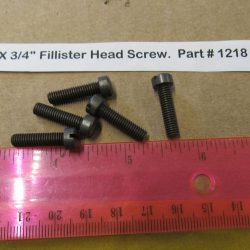 Harley Knuckle,Flathead,Pan, PARKERIZED  10-32 N.F. X 3/4" Fillister Head Screw.  Part # 1218 or Old # 038