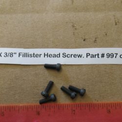Harley Knuckle,Flathead,Pan, PARKERIZED  6-32 N.C. X 3/8" Fillister Head Screw. Part # 997 or Old # 011