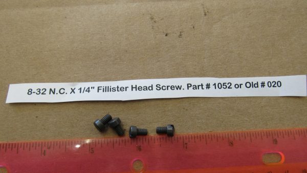 Harley Knuckle,Flathead,Pan, PARKERIZED 8-32 N.C. X 1/4" Fillister Head Screw. Part # 1052 or Old # 020