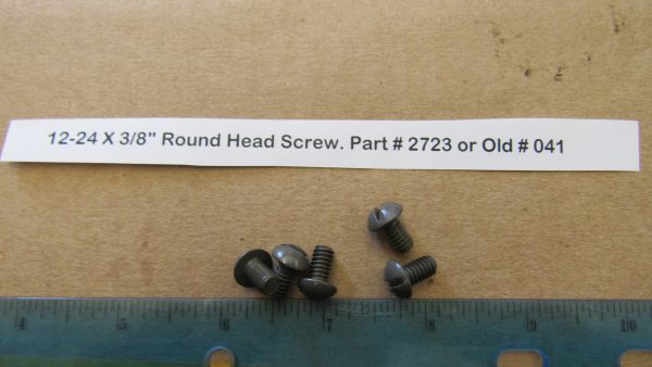 Harley Knuckle,Flathead,Pan, PARKERIZED 12-24 X 3/8" Round Head Screw. Part # 2723 or Old # 041