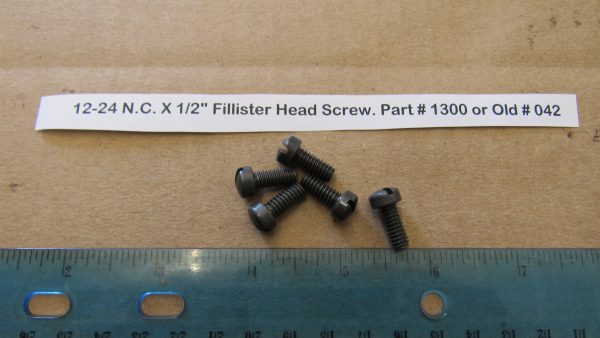 Harley Knuckle,Flathead,Pan, PARKERIZED 12-24 N.C. X 1/2" Fillister Head Screw. Part # 1300 or Old # 042