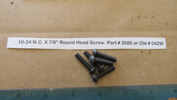 Harley Knuckle,Flathead,Pan, PARKERIZED 10-24 N.C. X 7/8" Round Head Screw. Part # 2686 or Old # 042W