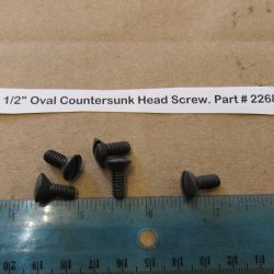 Harley Knuckle,Flathead,Pan, PARKERIZED 12-24 N.C. X 1/2" Oval Countersunk Head Screw. Part # 2268 or Old # 048A