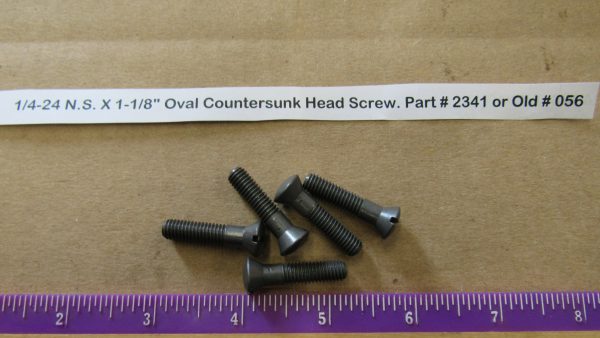 Harley Knuckle,Flathead,Pan, PARKERIZED 1/4-24 N.S. X 1-1/8" Oval Countersunk Head Screw. Part # 2341 or Old # 056