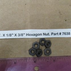 Parkerized 10-32 N.F. X 1/8" X 3/8" Hexagon Nut. Part # 7638 or Old # 0105A