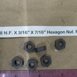 Parkerized 1/4-28 N.F. X 3/16" X 7/16" Hexagon Nut. Part # 7675