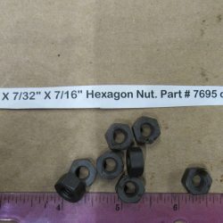 Parkerized 1/4-24 N.S. X 7/32" X 7/16" Hexagon Nut. Part # 7695 or Old # 0109