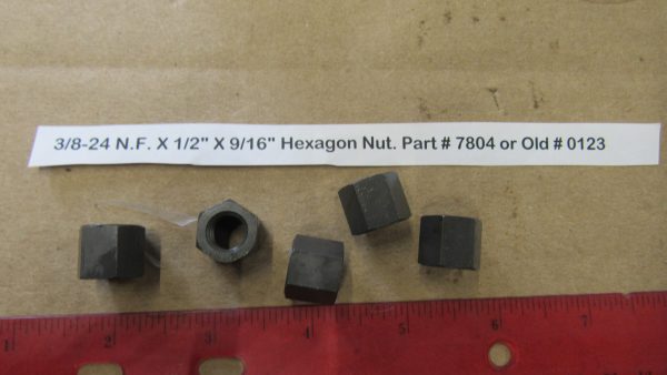Parkerized 3/8-24 N.F. X 1/2" X 9/16" Hexagon Nut. Part # 7804 or Old # 0123