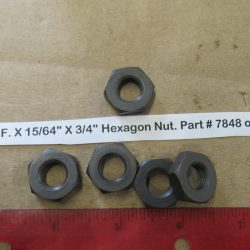 Parkerized 7/16-20 N.F. X 15/64" X 3/4" Hexagon Nut. Part # 7848 or Old # 0136A