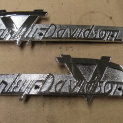 Harley Panhead, Servi-car Chrome Tank Emblems 1955-56. P/N 61814-55