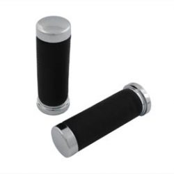 Harley Shovelhead,Sportster,Evo Pebble Style Grip Set with Chrome End Caps 1974-UP??