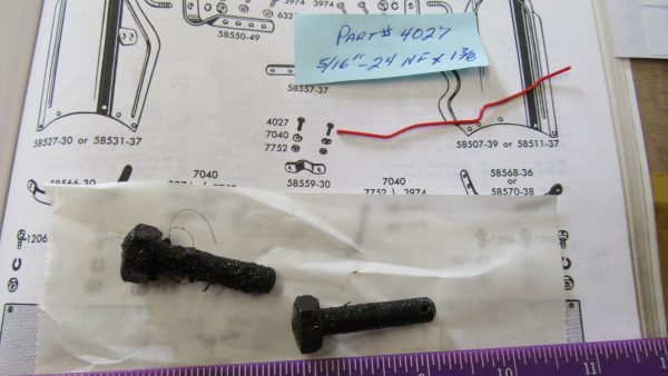 Harley 45 Flathead WLA,WLC Leg Shield Bolts. **NOS**  5/16"-24 N.F. X 1 3/8"  P/N 4027