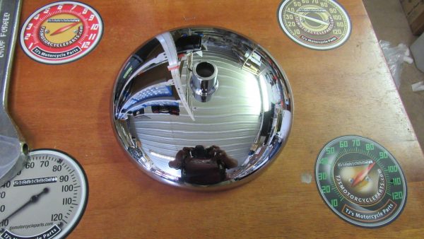 Harley Knucklehead,Panhead, WLC Springer Chrome 8" Hub Cap. P/N 43300-48