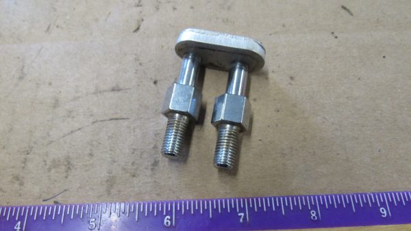 **USED** Harley 45 Flathead Rear Crash Guard Studs & Frame Plate. 1941-52. P/N 49180-36 & 66302-29