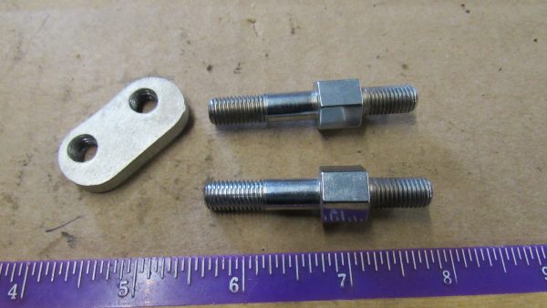 **USED** Harley 45 Flathead Rear Crash Guard Studs & Frame Plate. 1941-52. P/N 49180-36 & 66302-29 - Image 3