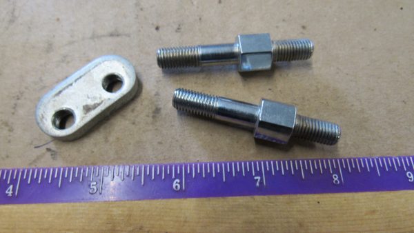 **USED** Harley 45 Flathead Rear Crash Guard Studs & Frame Plate. 1941-52. P/N 49180-36 & 66302-29 - Image 2