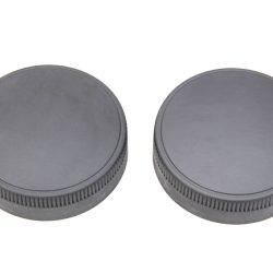 Harley Knuckle, Pan Replica Eaton Style Gas Cap Set *Vented* "Parkerized" 1936- UP? P/N 61103-36