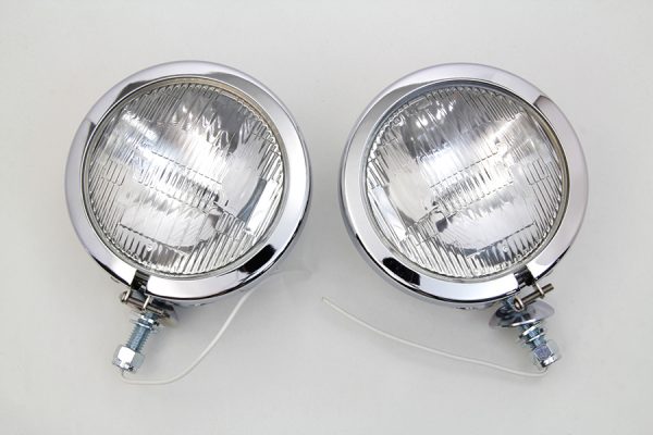 Harley Panhead, Shovelhead, Evo Softail Chrome FL Spotlamp Set. 1960-UP?? P/N 68652-64 - Image 4