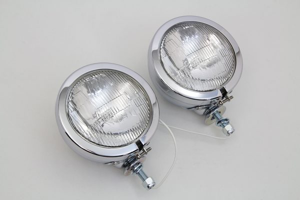 Harley Panhead, Shovelhead, Evo Softail Chrome FL Spotlamp Set. 1960-UP?? P/N 68652-64