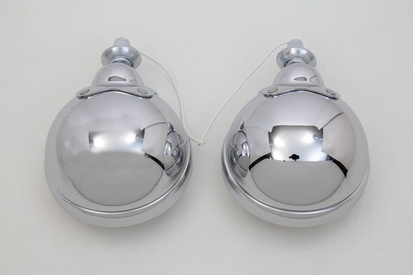 Harley Panhead, Shovelhead, Evo Softail Chrome FL Spotlamp Set. 1960-UP?? P/N 68652-64 - Image 2