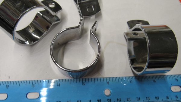 Harley 45 Flathead,Triumph,Honda,BSA 1 1/2" Chrome Exhaust Pipe Clamp - Image 3