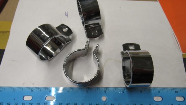 Harley 45 Flathead,Triumph,Honda,BSA 1 1/2" Chrome Exhaust Pipe Clamp - Image 2