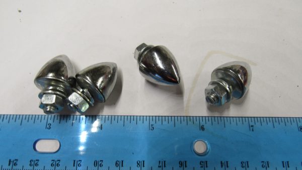 Harley,Honda,Triumph,Choppers,etc, Vintage Style Kromett Chrome Bullets License Plate Fastener - Image 3