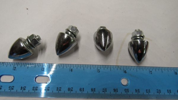 Harley,Honda,Triumph,Choppers,etc, Vintage Style Kromett Chrome Bullets License Plate Fastener - Image 2