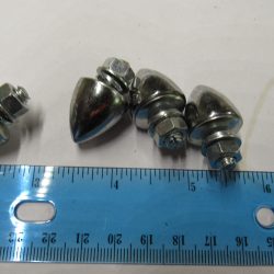 Harley,Honda,Triumph,Choppers,etc, Vintage Style Kromett Chrome Bullets License Plate Fastener