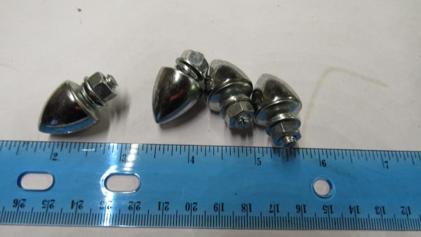 Harley,Honda,Triumph,Choppers,etc, Vintage Style Kromett Chrome Bullets License Plate Fastener