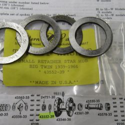 Harley Knucklehead, Flathead, Pan, Shovel Inner Star Hub Thrust Washer 1939-66  P/N 43552-39