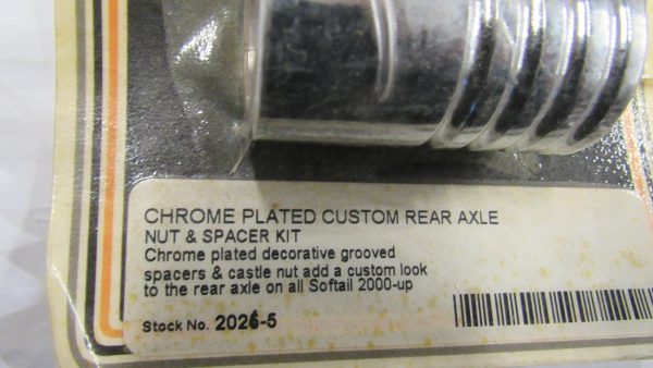 Harley Twin-Cam Softail Chrome Custom Rear Axle Nut & Spacer Kit. 2000-UP? - Image 2