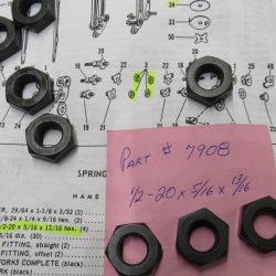 Parkerized 1/2-20 N.F. X 5/16" X 13/16" Hexagon Nut. Part # 7908 or Old # 2643-31