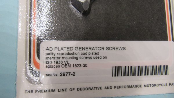 Harley VL Flathead Generator Screws. *CAD PLATED*1930-36. P/N 1523-30 - Image 2