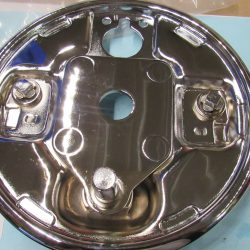 Harley Panhead, Shovelhead Rear Brake Backing Plate. *Chrome* 1963-72. P/N 41650-63