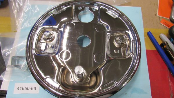 Harley Panhead, Shovelhead Rear Brake Backing Plate. *Chrome* 1963-72. P/N 41650-63