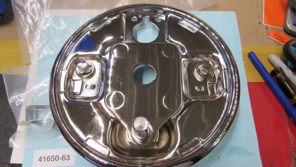 Harley Panhead, Shovelhead Rear Brake Backing Plate. *Chrome* 1963-72. P/N 41650-63 - Image 5